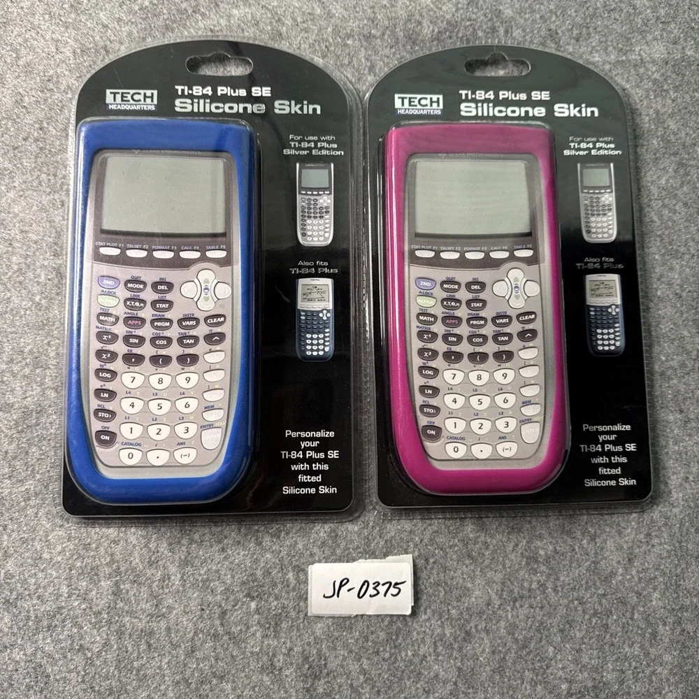 2 Pack Ti-84 Plus SE Silicone Skin Fitted Calculator Case - Blue & Pink NEW